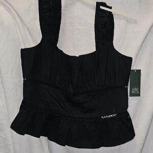Nwt Wild Fable Black Peplum Top